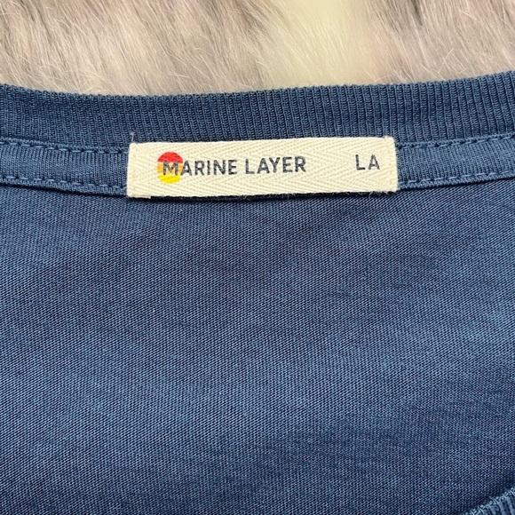 Marine Layer Shirt Men Long Sleeve Crewneck sz large L color block - Picture 3 of 7